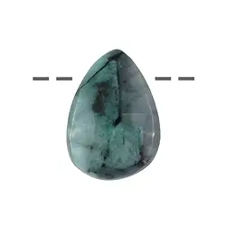 0414495623 Cabochon emerald drilled, 2.0 - 2.5 cm (mini) | wholesaler gems & healing stones