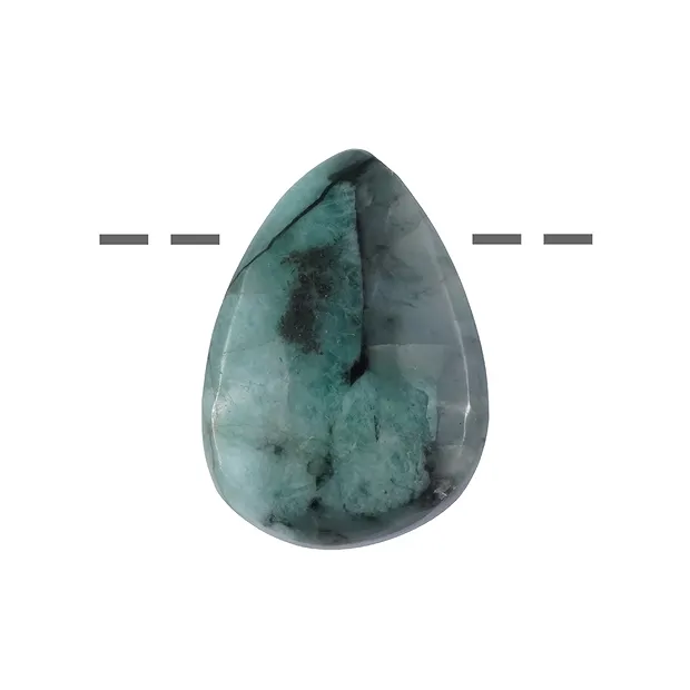 Cabochon percé Émeraude, 2,0 - 2,5cm (mini) | Marco Schreier