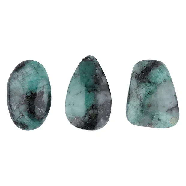 Cabochon emerald drilled, 2.5 - 3.5 cm (mini-small) | Marco Schreier