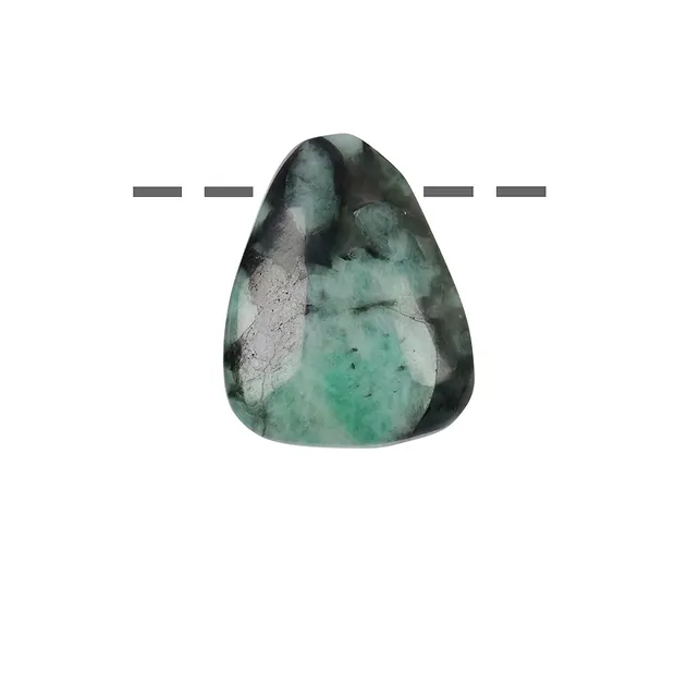 Cabochon Smaragd gebohrt, 3,5 - 4,0cm (klein) | Edelsteine, Heilsteine & Schmuck