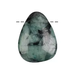 0414495662 Esmeralda cabujón perforada, 4,0 - 4,5cm (mediana) | Marco Schreier