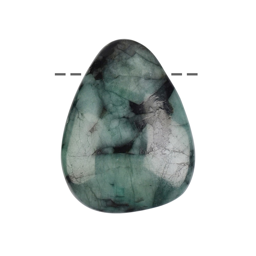 Cabochon emerald drilled, 4.0 - 4.5 cm (medium) | gems, healing stones & jewelry