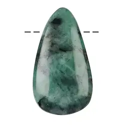 0414495663 Cabochon emerald drilled, 4.5 - 5.5 cm (large) | gems, healing stones & jewelry