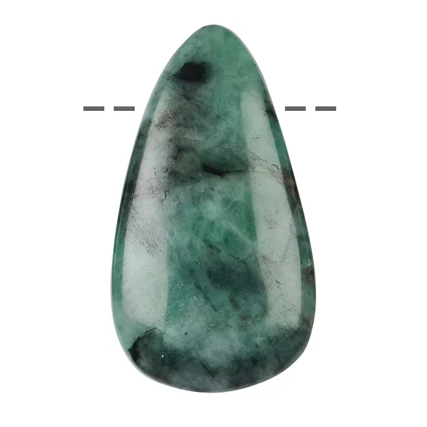Cabochon emerald drilled, 4.5 - 5.5 cm (large) | gems, healing stones & jewelry