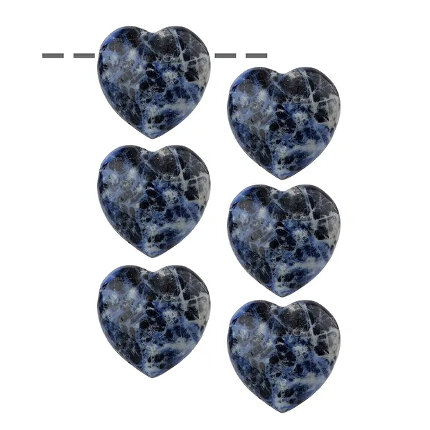 Herz Sodalith gebohrt, 2,5cm (6 St./VE) | GH Edelsteine, Heilsteine & Schmuck