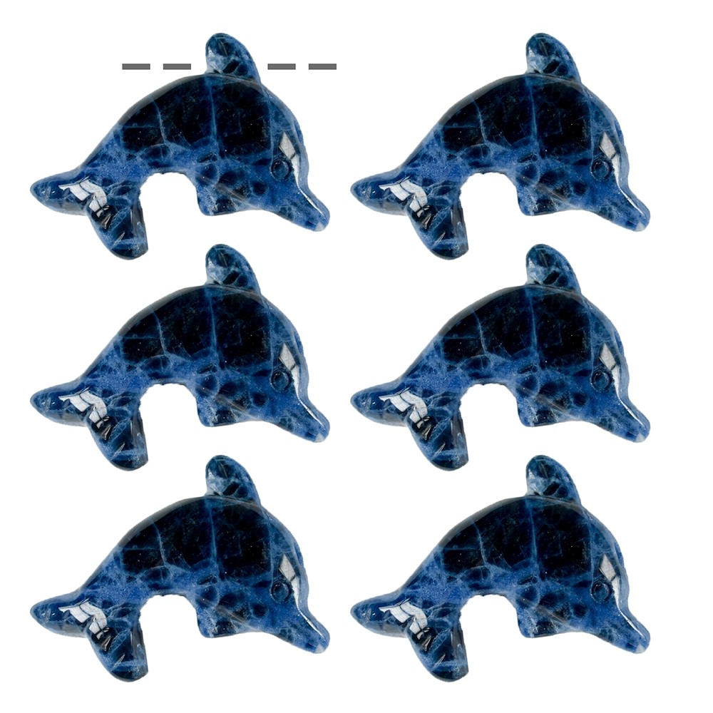 Delfin Sodalith gebohrt, 2,5cm (6 St./VE) | GH Edelsteine, Heilsteine & Schmuck