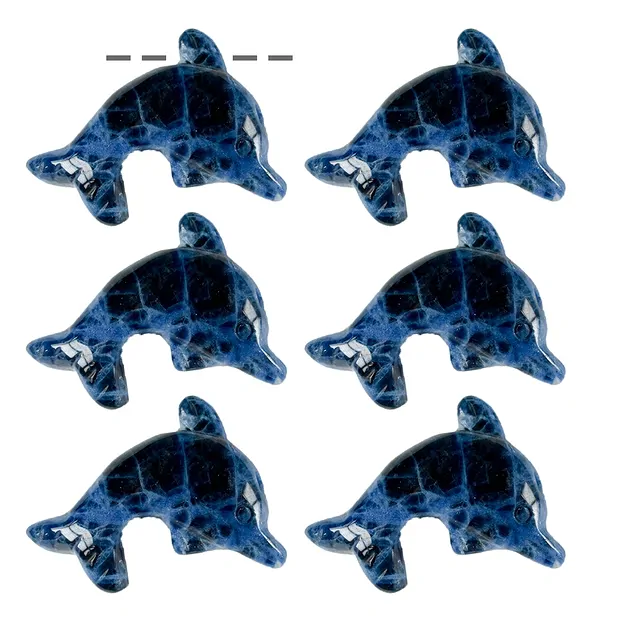 Delfin Sodalith gebohrt, 2,5cm (6 St./VE) | GH Edelsteine, Heilsteine & Schmuck