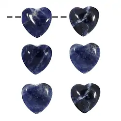 0414694605 Coeur Sodalite percé, 15mm | Pierres précieuses, pierres thérapeutiques & bijoux