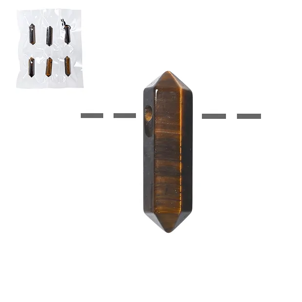 Spitze Tigerauge, gebohrt, 3,0 - 3,5cm (6 St./VE) | Marco Schreier