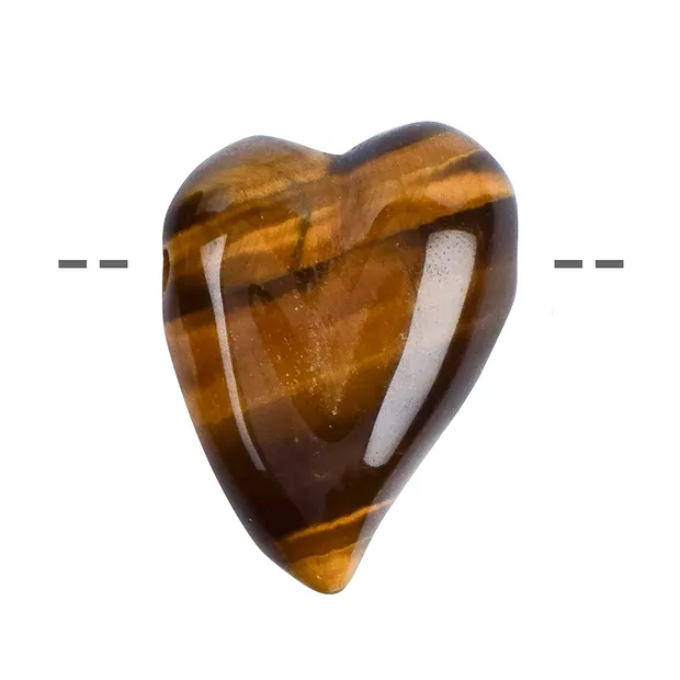 Swing heart Tiger's Eye, 3,2cm (6 pcs./ PU) | wholesaler gems & healing stones