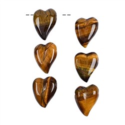 0415390632 Swing heart Tiger's Eye, 3,2cm (6 pcs./ PU) | wholesaler gems & healing stones