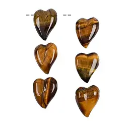 0415390632 Swing heart Tiger's Eye, 3,2cm (6 pcs./ PU) | wholesaler gems & healing stones
