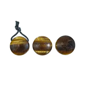 Circle Tiger's Eye, drilled, 2.0 cm (6 pcs./ PU) | Marco Schreier