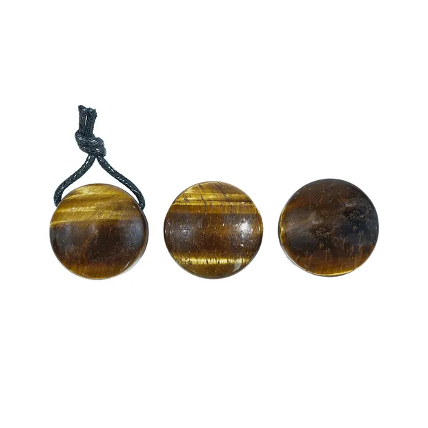 Circle Tiger's Eye, drilled, 2.0 cm (6 pcs./ PU) | Marco Schreier