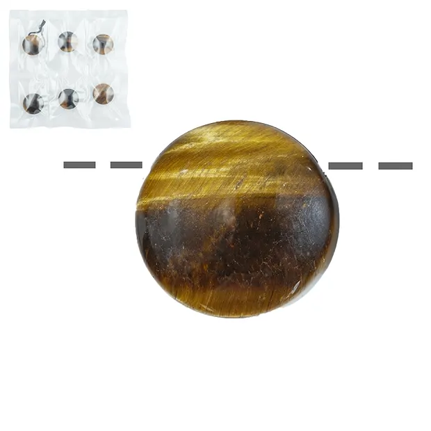Circle Tiger's Eye, drilled, 2.0 cm (6 pcs./ PU) | Marco Schreier