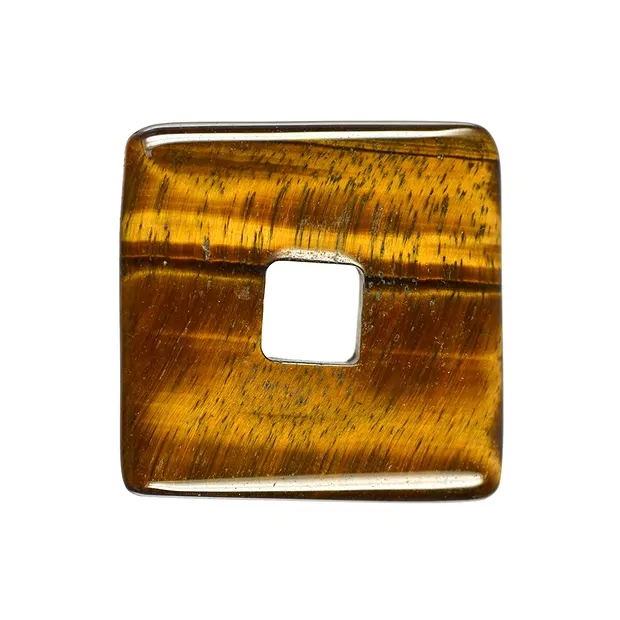 Donut square Tiger's Eye, 40mm (6 pcs./ PU) | wholesaler gems & healing stones
