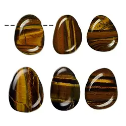 0415393002 Tumbled Stone Tiger's Eye drilled | wholesaler gems, healing stones & jewelry