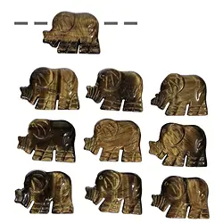 0415393512 Eléphant Oeil-de-tigre percé, 3,0cm (10 pcs/Unité) | Marco Schreier