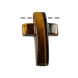 0415393841 Kreuz gewölbt Tigerauge gebohrt, 4,5cm | Edelsteine, Heilsteine & Schmuck-Handel