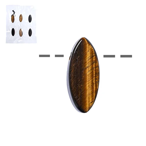 Navette Ojo de tigre, perforado, 3.0cm (6 pzs./VE) | Marco Schreier