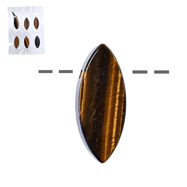 Marquise Tiger's Eye, drilled, 4.0cm (6 pcs./ PU) | Marco Schreier