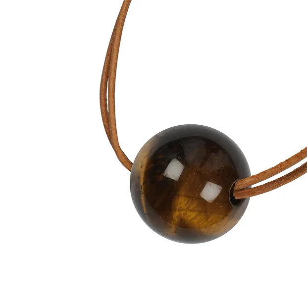 Drilled Tiger's Eye sphere, 25mm, 4mm hole | wholesaler gems & healing stones