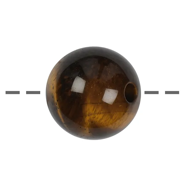 Drilled Tiger's Eye sphere, 25mm, 4mm hole | wholesaler gems & healing stones