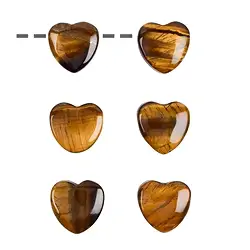 0415394605 Drilled heart Tiger's Eye, 15mm | wholesaler gems, healing stones & jewelry