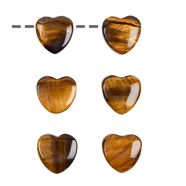 Corazón de ojo de tigre perforado, 15mm | Marco Schreier