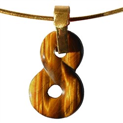 0415396029 Collar pieza "Infinito" Ojo de tigre, 4cm | Marco Schreier