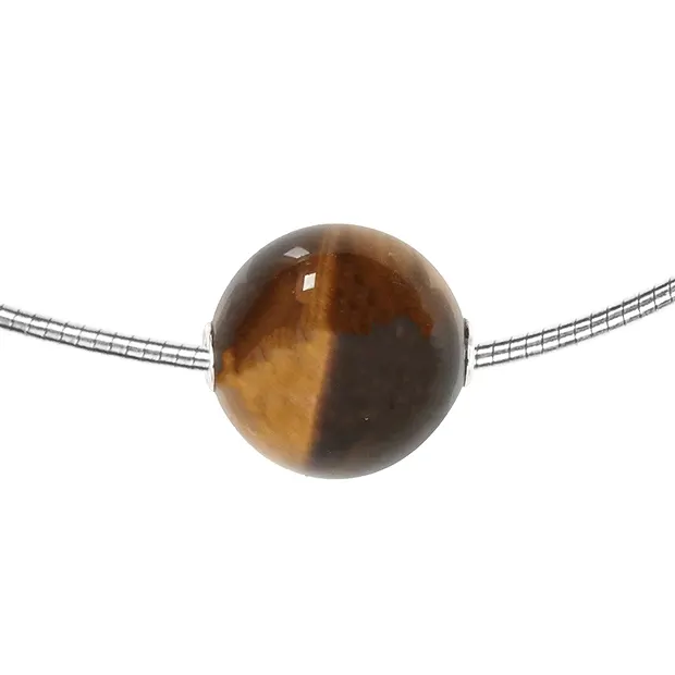 Jewelry Bead Tiger's Eye 20mm, rhodiniert | wholesaler gems & healing stones