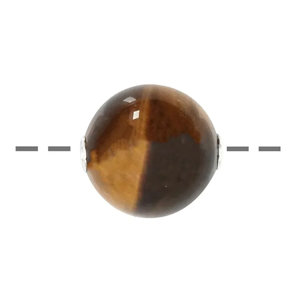 Boule à bijoux Oeil-de-tigre 20mm, rhodié | Marco Schreier