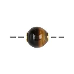 0415396812 Jewelry Bead Tiger's Eye 12mm, gold-plated | wholesaler gems & healing stones