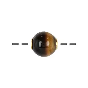 Boule à bijoux Oeil-de-tigre 12mm, doré | Marco Schreier