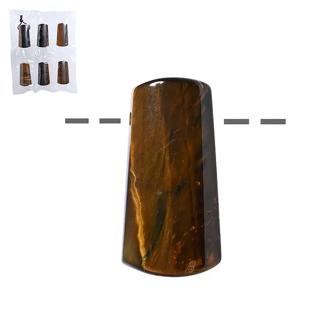 Trapezoid Tiger's Eye, drilled, 4.0cm (6 pcs./ PU) | Marco Schreier