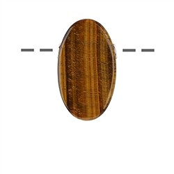 0415399305 Occhio di tigre ovale forato, 3,5 cm, rodiato | Marco Schreier