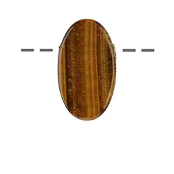 0415399305 Occhio di tigre ovale forato, 3,5 cm, rodiato | Marco Schreier