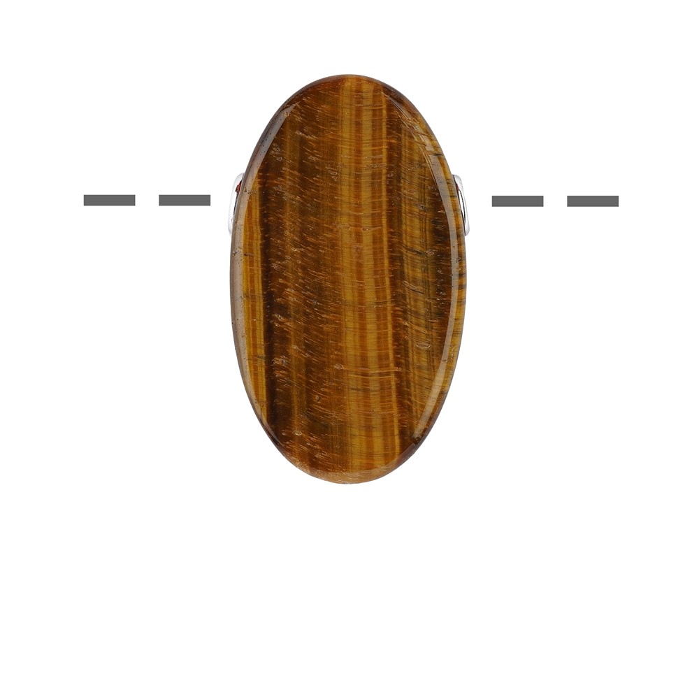 Oeil-de-tigre ovale percé, 3,5cm, rhodié | Marco Schreier