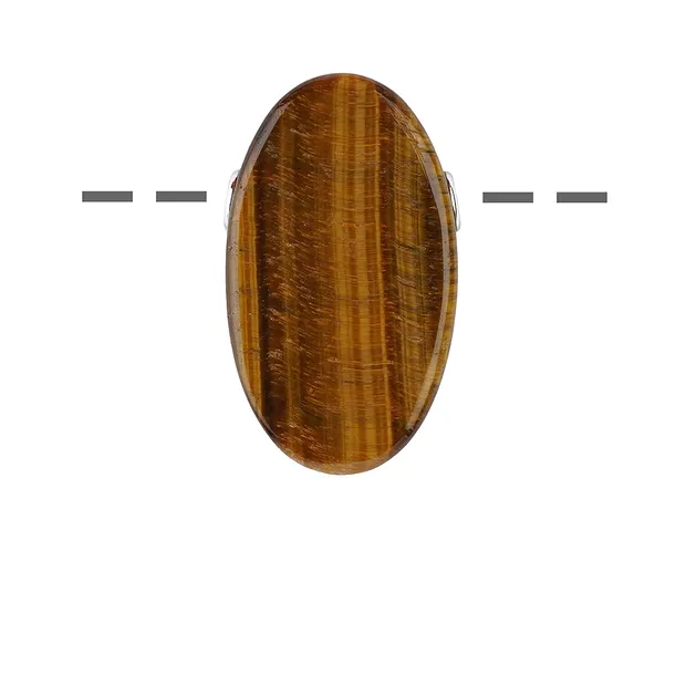 Oval Tigerauge gebohrt, 3,5cm, rhodiniert | GH Edelsteine, Heilsteine & Schmuck