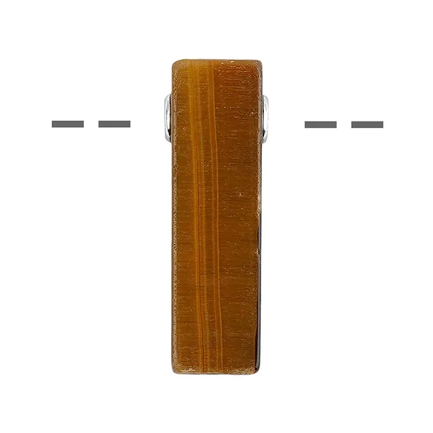 Drilled Tiger's Eye cuboid, 3.5 cm, rhodiniert | gems, healing stones & jewelry