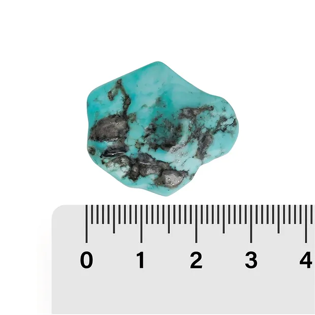 Trommelstein Türkis (stab.) gebohrt, 2,8 - 3,2cm | Marco Schreier