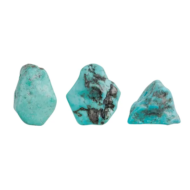 Trommelstein Türkis (stab.) gebohrt, 2,8 - 3,2cm | Marco Schreier