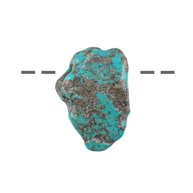 Pierre roulée turquoise (stab.), percée, 3,5 - 4,0 cm | Marco Schreier
