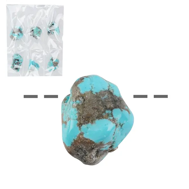 Pierre roulée turquoise (en forme de bâtonnet), percée, 2,5 cm (pcs/UC) | Marco Schreier