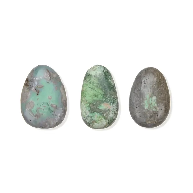 Pietra burattata Variscite forata | Gemme Schreier, pietre curative e gioielli