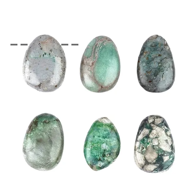 Pietra burattata Variscite forata | Gemme Schreier, pietre curative e gioielli