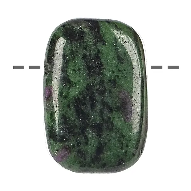 Rectangle bulbous Zoisite with Ruby drilled, 3,0cm | Marco Schreier