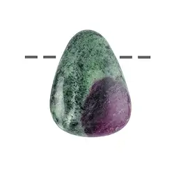 0416393097 Trommelstein Zoisit mit Rubin (extra) gebohrt, 3,0 - 3,5cm | Marco Schreier