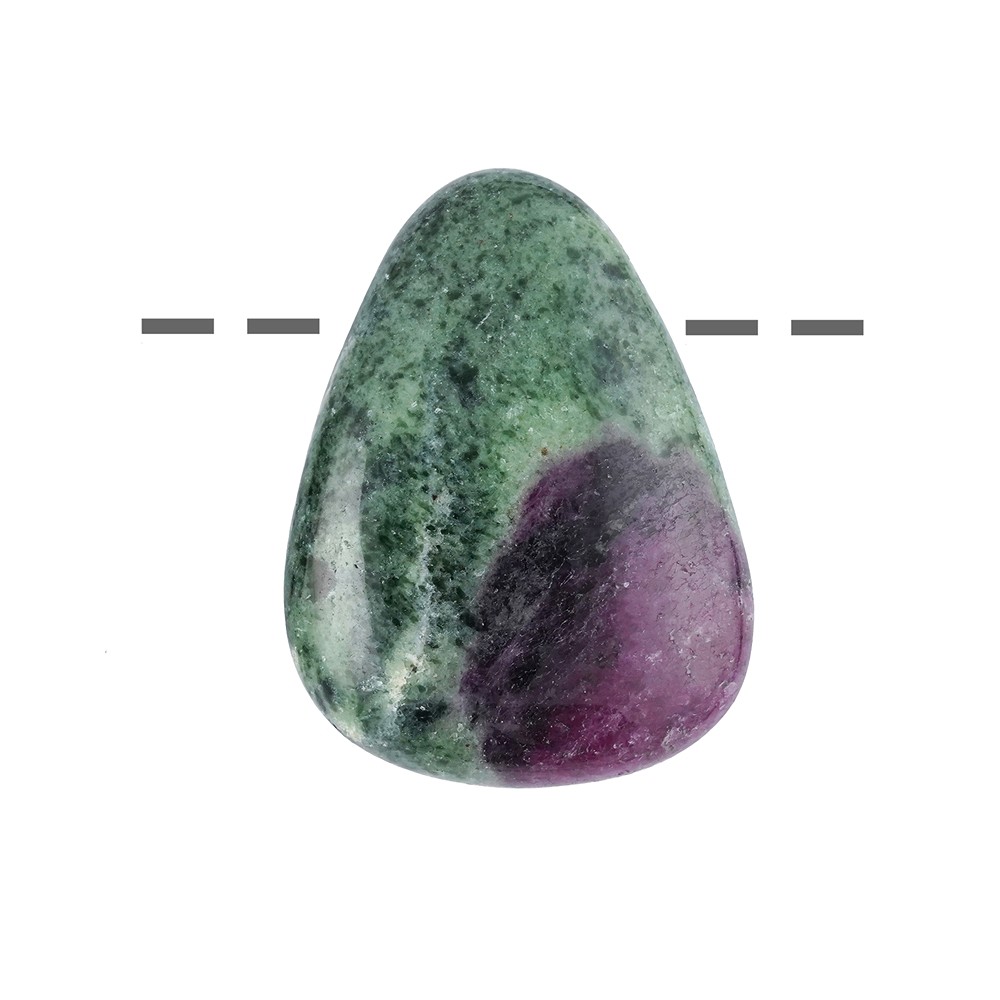 Pietra burattata Zoisite con Rubino (extra) forata, 3,0 - 3,5 cm | Marco Schreier