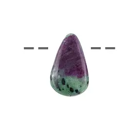 Trommelstein Zoisit mit Rubin (extra) gebohrt, 2,0 - 2,5cm | Marco Schreier